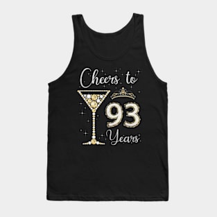 Cheers to 93 Years Old 93rd Birthday Women Queen Bday Party Tank Top